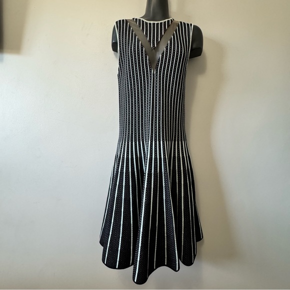 Vicedomini Italy Black and White Striped Dress Large - Picture 5 of 13